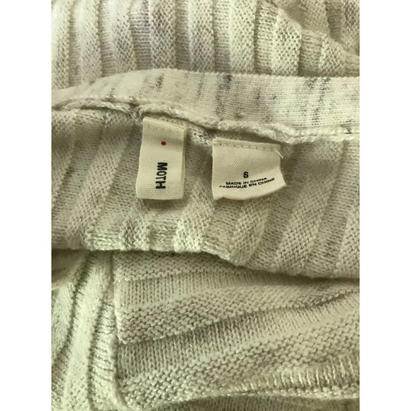 Anthropologie Moth Cream Gray Speckled Ribbed Sweater Dress - Size Small - Picture 3 of 9